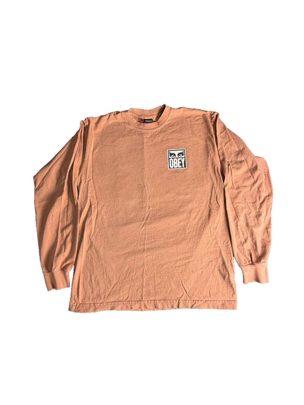 Obey Men's LS T-Shirt Eyes Icon 2 Orange Perfect Size Medium NWT Andre Eyes